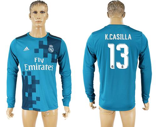 Real Madrid #13 K.Casilla Sec Away Long Sleeves Soccer Club Jersey Real Madrid #13 K.Casilla Sec Away Long Sleeves Soccer Club Jersey