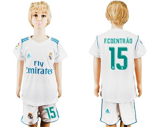 Real Madrid #15 F.Coentrao White Home Kid Soccer Club Jersey Real Madrid #15 F.Coentrao White Home Kid Soccer Club Jersey