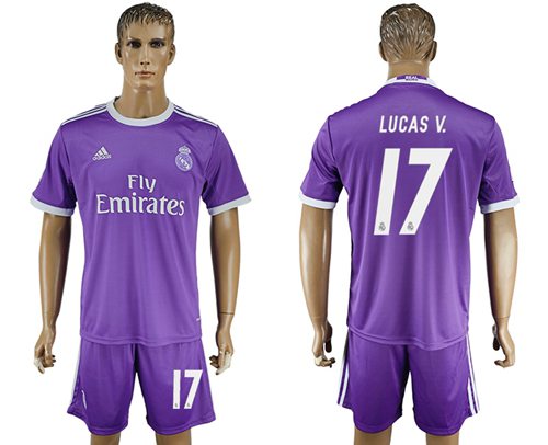 Real Madrid #17 Lucas V. Away Soccer Club Jersey Real Madrid #17 Lucas V. Away Soccer Club Jersey