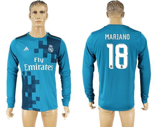 Real Madrid #18 Mariano Sec Away Long Sleeves Soccer Club Jersey Real Madrid #18 Mariano Sec Away Long Sleeves Soccer Club Jersey