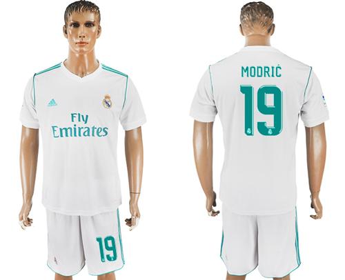 Real Madrid #19 Modric White Home Soccer Club Jersey Real Madrid #19 Modric White Home Soccer Club Jersey
