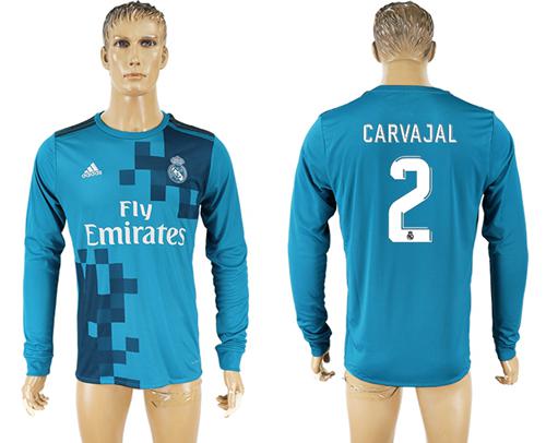 Real Madrid #2 Carvajal Sec Away Long Sleeves Soccer Club Jersey Real Madrid #2 Carvajal Sec Away Long Sleeves Soccer Club Jersey