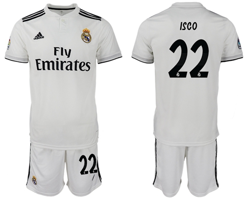 Real Madrid #22 Isco White Home Soccer Club Jersey Real Madrid #22 Isco White Home Soccer Club Jersey