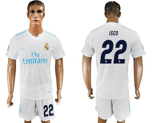 Real Madrid #22 Isco White Home Soccer Club Jersey Real Madrid #22 Isco White Home Soccer Club Jersey