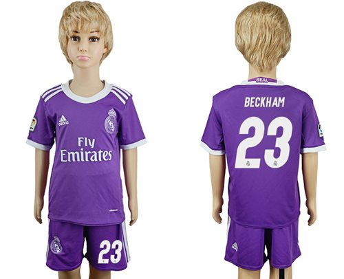 Real Madrid #23 Beckham Away Kid Soccer Club Jersey Real Madrid #23 Beckham Away Kid Soccer Club Jersey