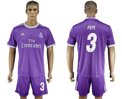 Real Madrid #3 Pepe Away Soccer Club Jersey Real Madrid #3 Pepe Away Soccer Club Jersey