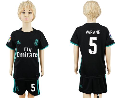 Real Madrid #5 Varane Away Kid Soccer Club Jersey