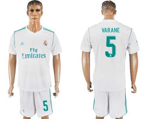 Real Madrid #5 Varane White Home Soccer Club Jersey Real Madrid #5 Varane White Home Soccer Club Jersey