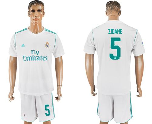 Real Madrid #5 Zidane White Home Soccer Club Jersey Real Madrid #5 Zidane White Home Soccer Club Jersey