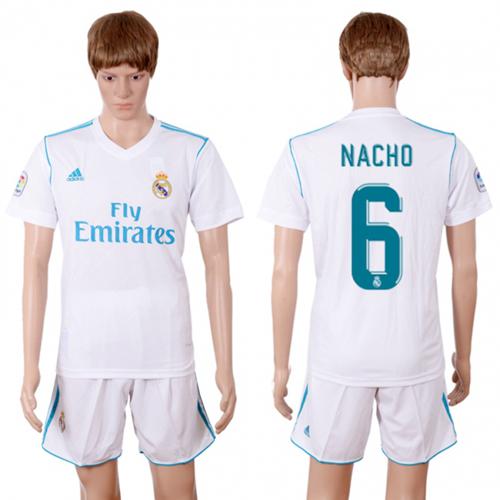 Real Madrid #6 Nacho White Home Soccer Club Jersey Real Madrid #6 Nacho White Home Soccer Club Jersey