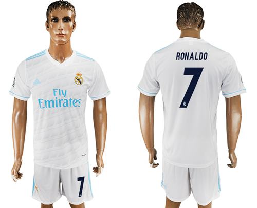 Real Madrid #7 Ronaldo White Home Soccer Club Jersey Real Madrid #7 Ronaldo White Home Soccer Club Jersey
