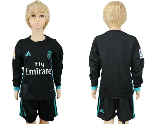 Real Madrid Blank Away Long Sleeves Kid Soccer Club Jersey Real Madrid Blank Away Long Sleeves Kid Soccer Club Jersey