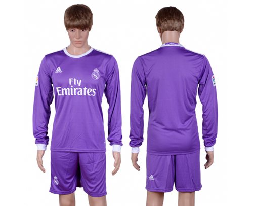 Real Madrid Blank Away Long Sleeves Soccer Club Jersey Real Madrid Blank Away Long Sleeves Soccer Club Jersey