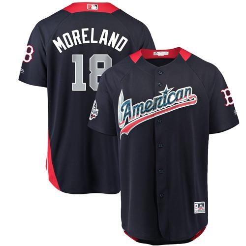 Red Sox #18 Mitch Moreland Navy Blue 2018 All-Star American League Stitched Baseball Jersey Red Sox #18 Mitch Moreland Navy Blue 2018 All-Star American League Stitched Baseball Jersey