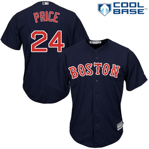 Red Sox #24 David Price Navy Blue Alternate Women's Stitched MLB Jersey