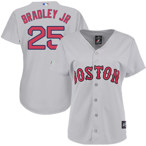 Red Sox #25 Jackie Bradley Jr Grey Road Women's Stitched MLB Jersey Red Sox #25 Jackie Bradley Jr Grey Road Women's Stitched MLB Jersey