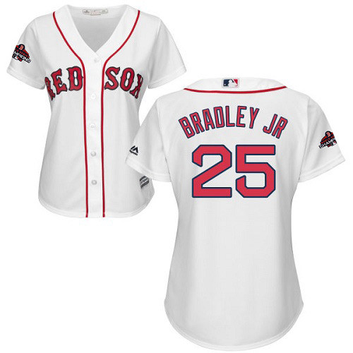 Red Sox #25 Jackie Bradley Jr White Home 2018 World Series Champions Women's Stitched MLB Jersey Red Sox #25 Jackie Bradley Jr White Home 2018 World Series Champions Women's Stitched MLB Jersey