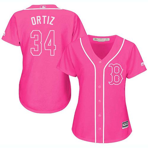 Red Sox #34 David Ortiz Pink Fashion Women's Stitched MLB Jersey Red Sox #34 David Ortiz Pink Fashion Women's Stitched MLB Jersey