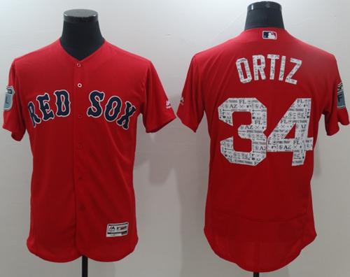 Red Sox #34 David Ortiz Red 2017 Spring Training Authentic FlexBase Stitched MLB Jersey Red Sox #34 David Ortiz Red 2017 Spring Training Authentic FlexBase Stitched MLB Jersey
