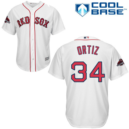 Red Sox #34 David Ortiz White Cool Base 2018 World Series Champions Stitched Youth MLB Jersey Red Sox #34 David Ortiz White Cool Base 2018 World Series Champions Stitched Youth MLB Jersey