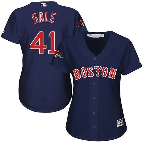 Red Sox #41 Chris Sale Navy Blue Alternate 2018 World Series Champions Women's Stitched MLB Jersey Red Sox #41 Chris Sale Navy Blue Alternate 2018 World Series Champions Women's Stitched MLB Jersey