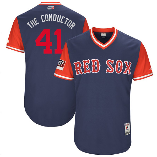 Red Sox 41 Chris Sale The Conductor Navy 2018 Players' Weekend Authentic Team Jersey Red Sox 41 Chris Sale The Conductor Navy 2018 Players' Weekend Authentic Team Jersey