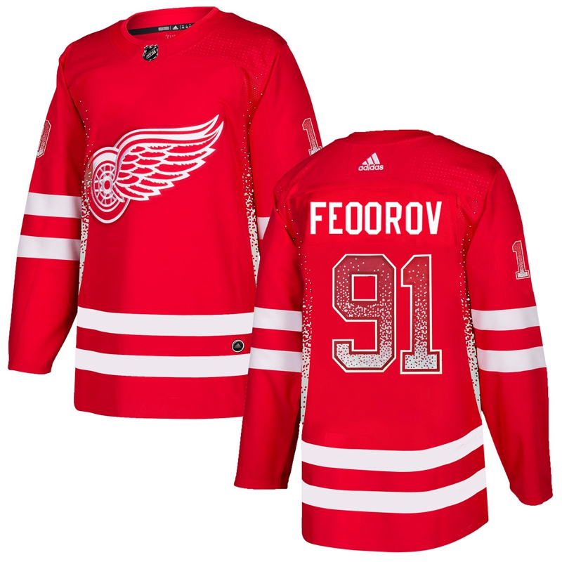 Red Wings 91 Sergei Fedorov Red Drift Fashion Adidas Jersey Red Wings 91 Sergei Fedorov Red Drift Fashion Adidas Jersey