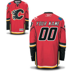 Reebok Calgary Flames Custom Youth Premier Home Jersey