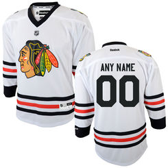 Reebok Chicago Blackhawks Youth Replica Away Custom Jersey - White Reebok Chicago Blackhawks Youth Replica Away Custom Jersey - White