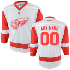 Reebok Detroit Red Wings Youth Replica Away Custom Jersey - White Reebok Detroit Red Wings Youth Replica Away Custom Jersey - White