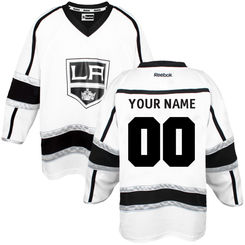 Reebok Los Angeles Kings Youth Replica Away Custom Jersey - White Reebok Los Angeles Kings Youth Replica Away Custom Jersey - White