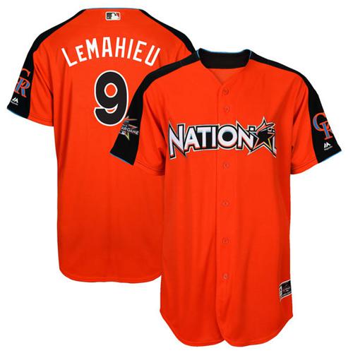 Rockies #9 DJ LeMahieu Orange 2017 All-Star National League Stitched Youth MLB Jersey