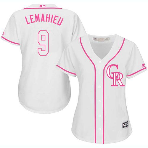 Rockies #9 DJ LeMahieu White Pink Fashion Women's Stitched MLB Jersey Rockies #9 DJ LeMahieu White Pink Fashion Women's Stitched MLB Jersey
