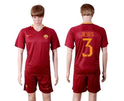 Roma #3 Jesus Red Home Soccer Club Jersey Roma #3 Jesus Red Home Soccer Club Jersey