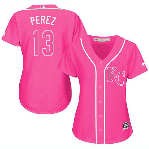 Royals #13 Salvador Perez Pink Fashion Women's Stitched MLB Jersey Royals #13 Salvador Perez Pink Fashion Women's Stitched MLB Jersey