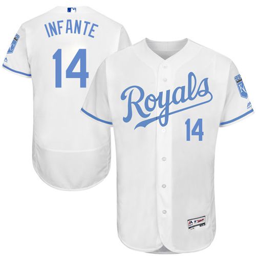 Royals #14 Omar Infante White Flexbase Authentic Collection 2016 Father's Day Stitched MLB Jersey Royals #14 Omar Infante White Flexbase Authentic Collection 2016 Father's Day Stitched MLB Jersey