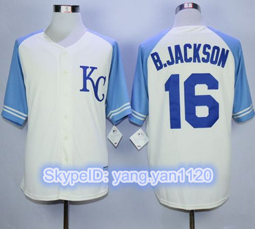 Royals #16 Bo Jackson Cream Exclusive Vintage Stitched MLB Jersey Royals #16 Bo Jackson Cream Exclusive Vintage Stitched MLB Jersey