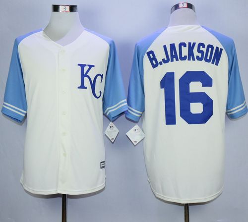 Royals #16 Bo Jackson Cream Exclusive Vintage Stitched MLB Jersey Royals #16 Bo Jackson Cream Exclusive Vintage Stitched MLB Jersey