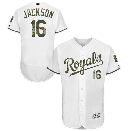 Royals #16 Bo Jackson White Flexbase Authentic Collection 2016 Memorial Day Stitched MLB Jersey Royals #16 Bo Jackson White Flexbase Authentic Collection 2016 Memorial Day Stitched MLB Jersey