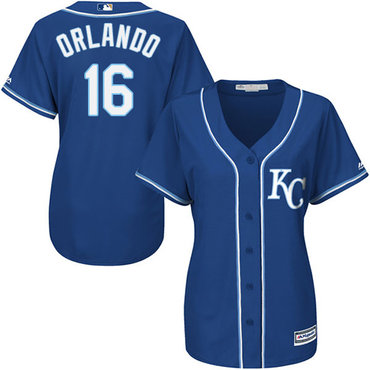 Royals #16 Paulo Orlando Royal Blue Alternate Women's Stitched MLB Jersey Royals #16 Paulo Orlando Royal Blue Alternate Women's Stitched MLB Jersey