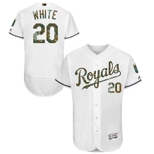 Royals #20 Frank White White Flexbase Authentic Collection 2016 Memorial Day Stitched MLB Jersey Royals #20 Frank White White Flexbase Authentic Collection 2016 Memorial Day Stitched MLB Jersey