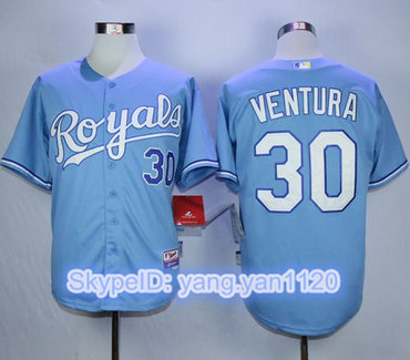 Royals #30 Yordano Ventura Light Blue Cool Base Stitched MLB Jersey Royals #30 Yordano Ventura Light Blue Cool Base Stitched MLB Jersey