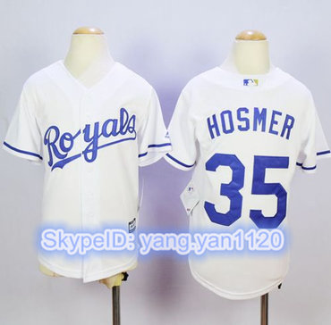 Royals #35 Eric Hosmer White Cool Base Stitched Youth MLB Jersey Royals #35 Eric Hosmer White Cool Base Stitched Youth MLB Jersey