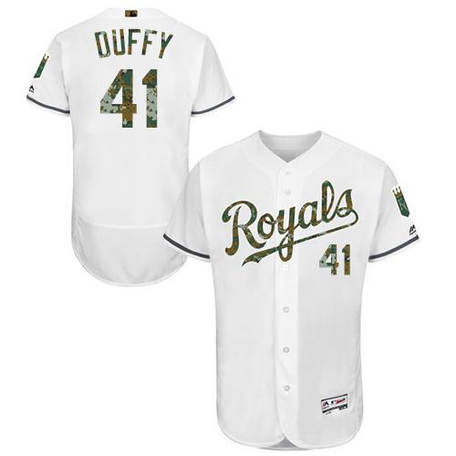 Royals #41 Danny Duffy White Flexbase Authentic Collection 2016 Memorial Day Stitched MLB Jersey Royals #41 Danny Duffy White Flexbase Authentic Collection 2016 Memorial Day Stitched MLB Jersey