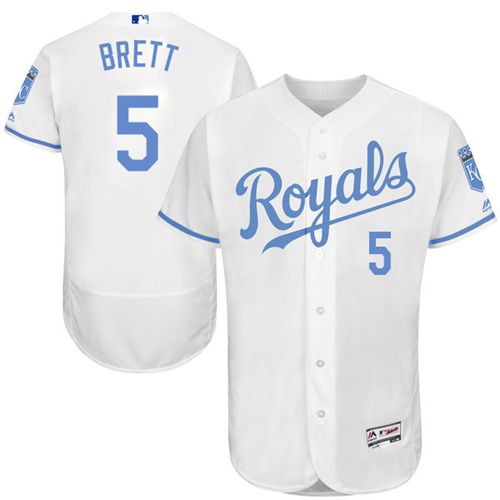 Royals #5 George Brett White Flexbase Authentic Collection 2016 Father's Day Stitched MLB Jersey Royals #5 George Brett White Flexbase Authentic Collection 2016 Father's Day Stitched MLB Jersey
