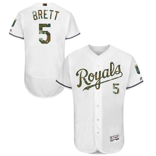 Royals #5 George Brett White Flexbase Authentic Collection 2016 Memorial Day Stitched MLB Jersey Royals #5 George Brett White Flexbase Authentic Collection 2016 Memorial Day Stitched MLB Jersey