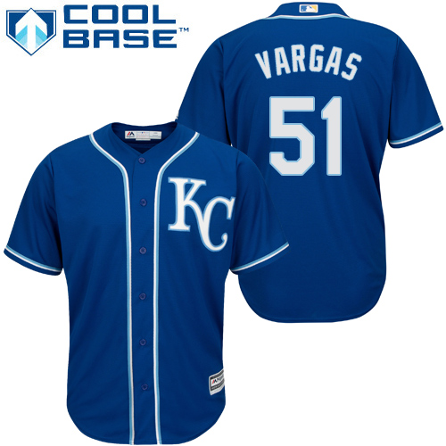 Royals #51 Jason Vargas Royal Blue Cool Base Stitched Youth MLB Jersey Royals #51 Jason Vargas Royal Blue Cool Base Stitched Youth MLB Jersey