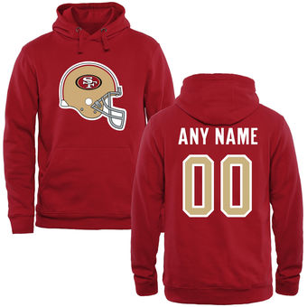 San Francisco 49ers Red Custom Name & Number Helmet Pullover Hoodie San Francisco 49ers Red Custom Name & Number Helmet Pullover Hoodie