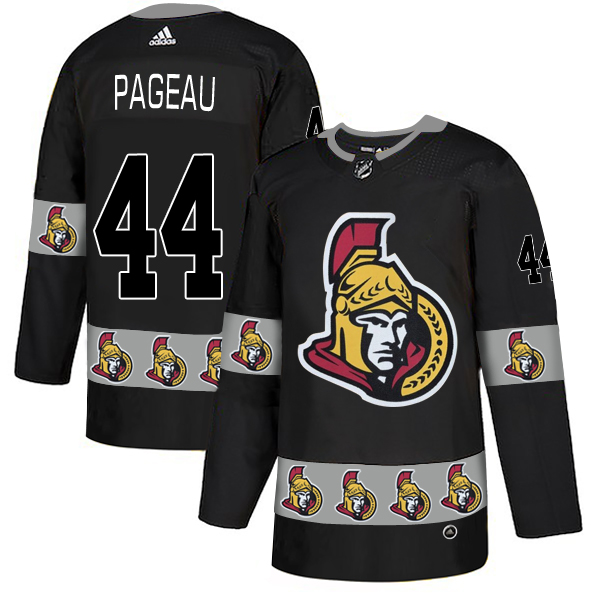 Senators 44 Jean-Gabriel Pageau Black Team Logos Fashion Adidas Jersey-5673