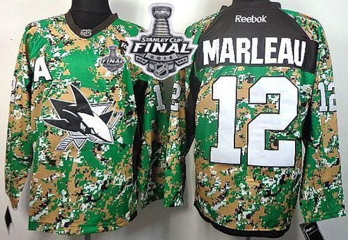 Sharks #12 Patrick Marleau Camo Veterans Day Practice 2016 Stanley Cup Final Patch Stitched NHL Jersey Sharks #12 Patrick Marleau Camo Veterans Day Practice 2016 Stanley Cup Final Patch Stitched NHL Jersey